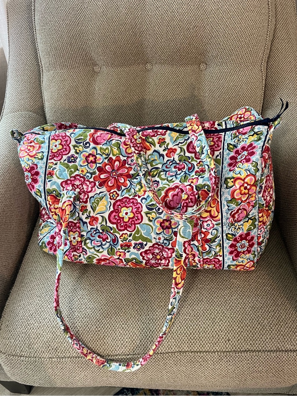 Vera Bradley Hope Garden Floral quilted travel duffel bag
